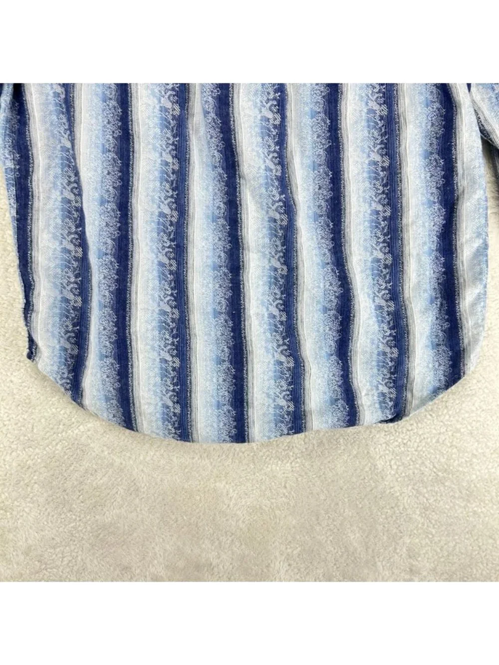 The Territory Ahead Western Button Up Shirt Mens XL Blue White Striped Classic